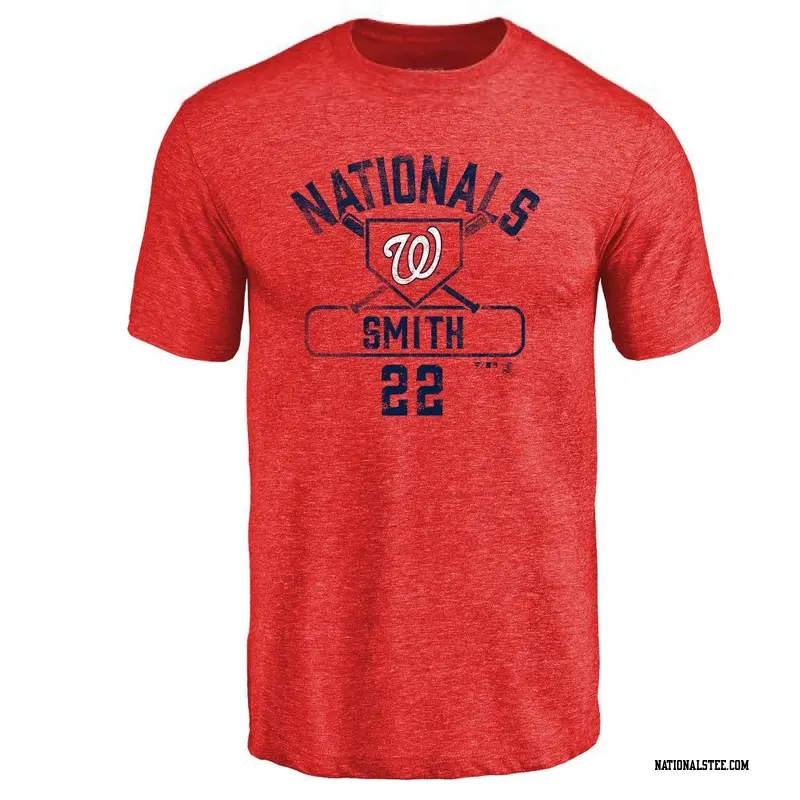 Men's Washington Nationals ＃22 Dominic Smith Red Branded Base Runner T-Shirt  - Nationals Store