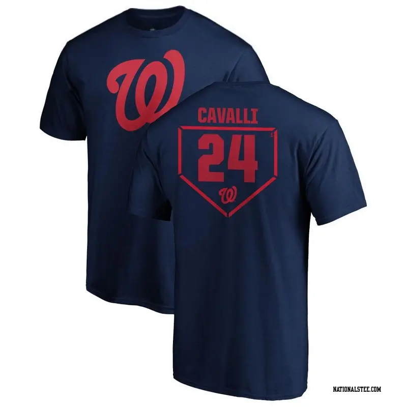 Men's Washington Nationals ＃24 Cade Cavalli Navy RBI T-Shirt