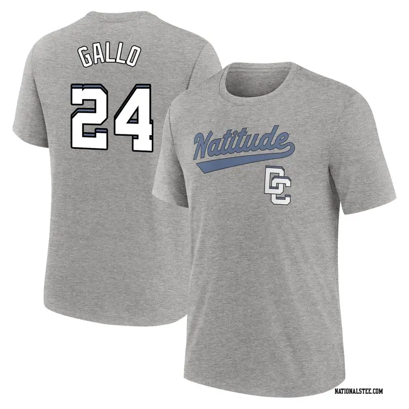 Men's Washington Nationals ＃24 Joey Gallo Charcoal Heather 2025 City Connect Name & Number T-Shirt
