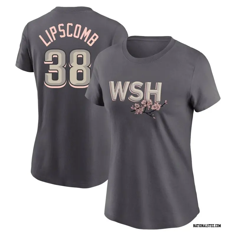 Women's Washington Nationals ＃38 Trey Lipscomb Gray 2022 City Connect Name & Number T-Shirt