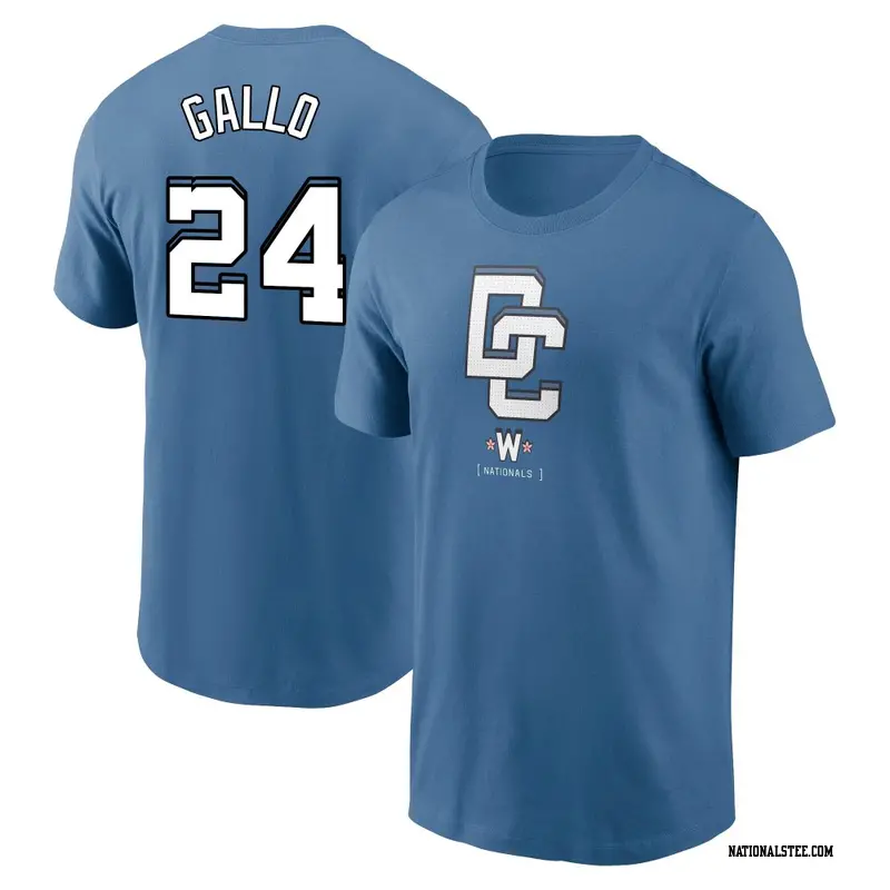 Youth Washington Nationals ＃24 Joey Gallo Blue 2025 City Connect Fuse Name & Number T-Shirt