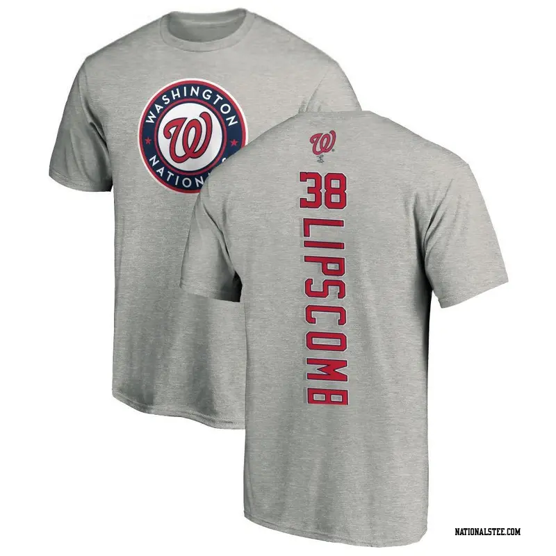 Youth Washington Nationals ＃38 Trey Lipscomb Ash Backer T-Shirt