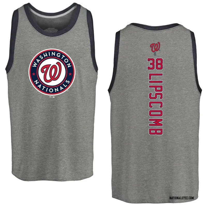 Youth Washington Nationals ＃38 Trey Lipscomb Ash Backer Tank Top