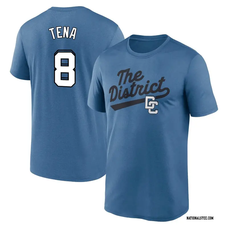 Youth Washington Nationals ＃8 Jose Tena Blue 2025 City Connect Fuse Script Team Phrase Performance Name & Number 2.0 T-Shirt
